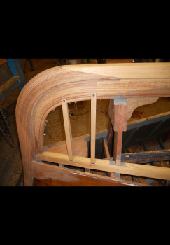 25ft Andrews under restoration. With a new stem section apron frames underway.