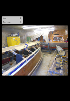 Thames Slipper launch Andrew’s being restored with carvel planks going on.