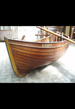 Bruff a double ended Thames built dinghy by AE Saunders of Streatley. This was actually built by harry Saunders for Aurther Saunders back in 1901. Alas I lost my old phone with restored pics of her…. 10’4” long by memory and built from Honduras mahogany on rock elm timbers.
